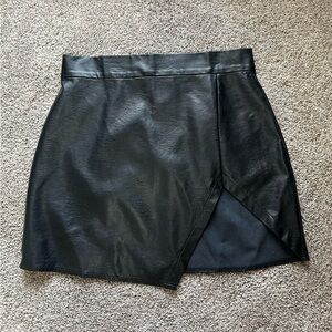 Black Faux Leather Skirt